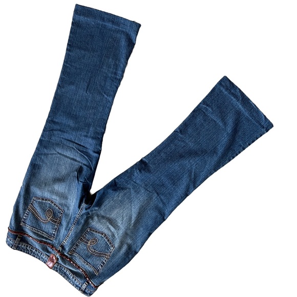 Cache Creek Jeans western style faux leather accents size 12 stretchy midrise - Picture 4 of 5